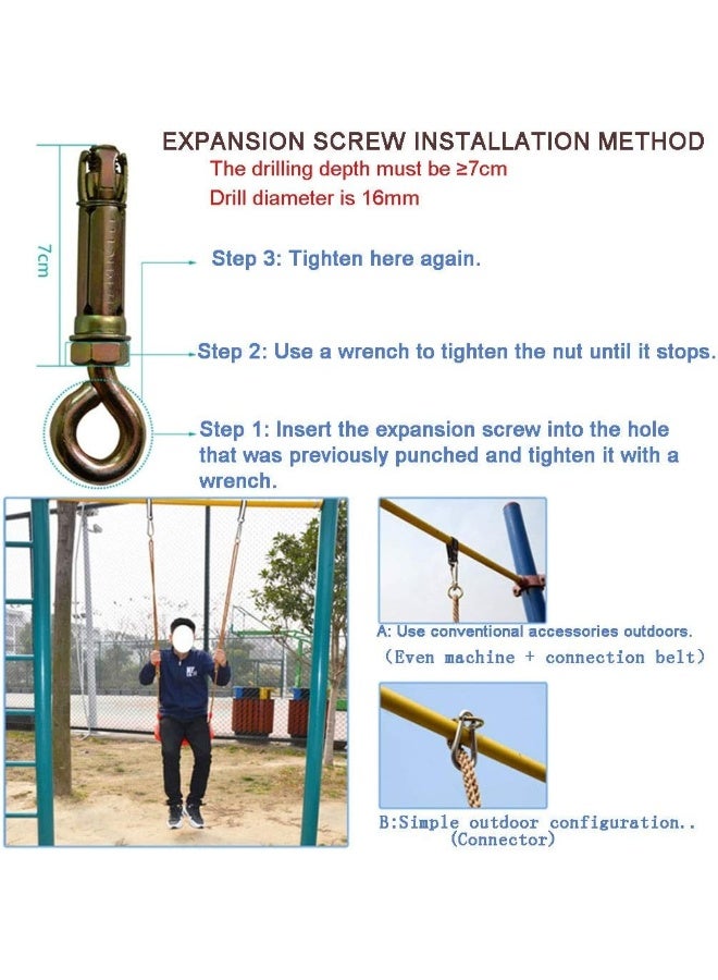 Rainbow Toys مقعد أرجوحة ثلاثي في واحد للأطفال مناسب للاستخدام الداخلي والخارجي مقعد أرجوحة معلق للأطفال من الرضع إلى الشباب 5 ألوان مجموعة أرجوحة في الملعب - Image 5