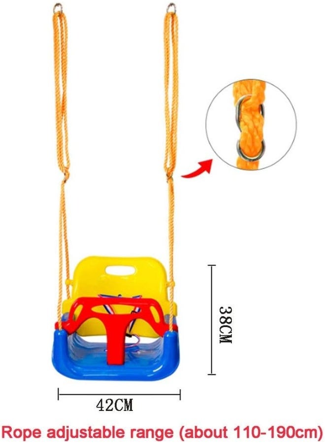 Rainbow Toys مقعد أرجوحة ثلاثي في واحد للأطفال مناسب للاستخدام الداخلي والخارجي مقعد أرجوحة معلق للأطفال من الرضع إلى الشباب 5 ألوان مجموعة أرجوحة في الملعب - Image 2