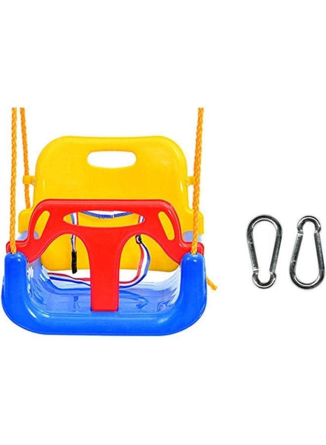 Rainbow Toys مقعد أرجوحة ثلاثي في واحد للأطفال مناسب للاستخدام الداخلي والخارجي مقعد أرجوحة معلق للأطفال من الرضع إلى الشباب 5 ألوان مجموعة أرجوحة في الملعب - Image 1