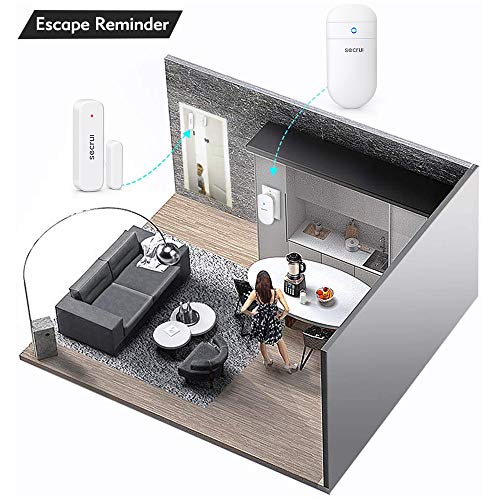 SECRUI Door Chime, Door Open Sensor Chime for Business/Home When Entering, Adjustable Volume, Easy Installation, 400ft Range, 52 Chimes, M508+D7 - Image 4