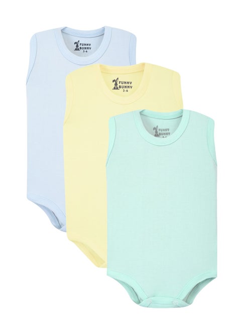 فانى بانى باك يحتوي علي 3 قطع سالوبت بيبي كت الوان قطن