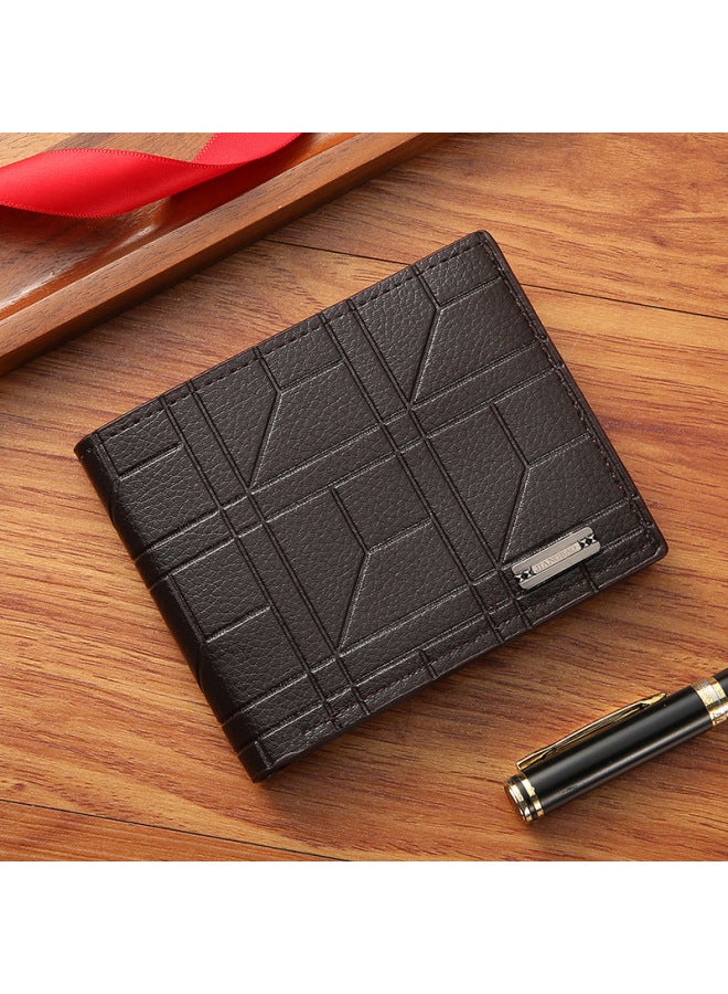 Men's Wallet Fashionable Classic Tri-fold Design Handmade From High-quality Leather Various Colors Available-Color:Coffee - Image 5