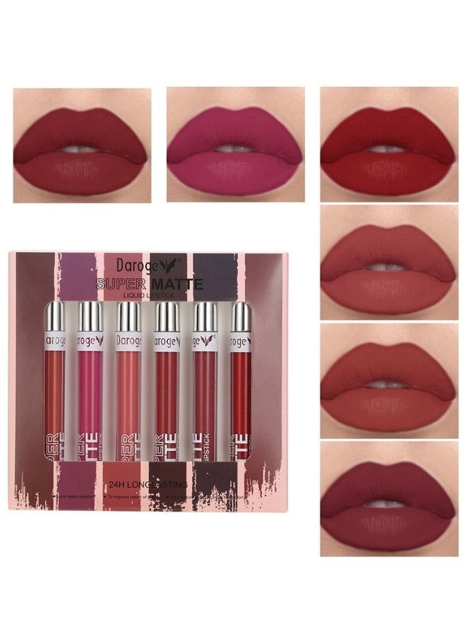 daroge - 6 Pieces Nude Long Lasting Liquid Lipstick Gift Set B - Image 1