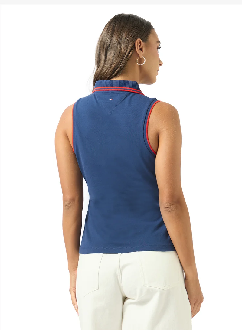 TOMMY HILFIGER Slim Fit Pique Sleeveless Polo Shirt