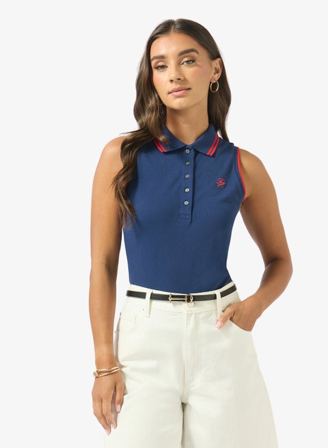 1985 Slim Fit Pique Sleeveless Polo Shirt