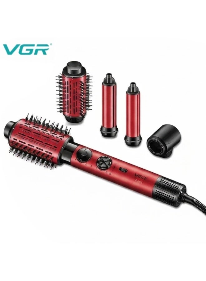 VGR 5-in-1 Professional Hot Air Brush V-485 1400W – High-Speed BLDC Hair Styler for Drying, Curling & Volumizing All-in-One Ionic Hair Styling Tool with Interchangeable Attachments, Adjustable Settings & Salon Results at Home RED red - Image 1