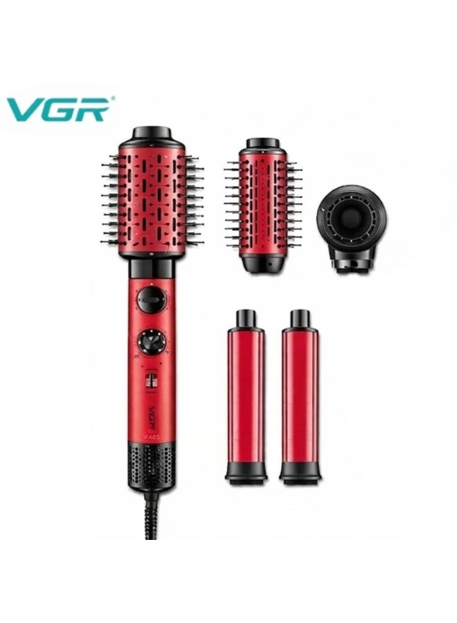 VGR 5-in-1 Professional Hot Air Brush V-485 1400W – High-Speed BLDC Hair Styler for Drying, Curling & Volumizing All-in-One Ionic Hair Styling Tool with Interchangeable Attachments, Adjustable Settings & Salon Results at Home RED red - Image 2