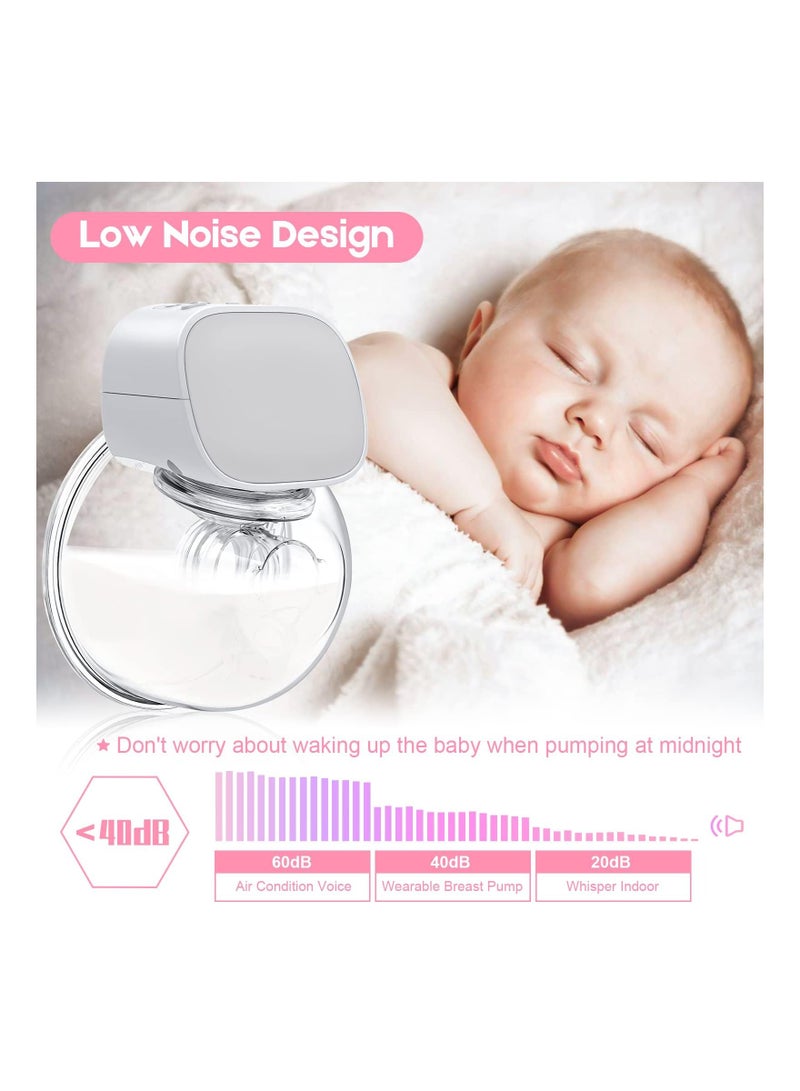 SYOSI Wearable Electric Breast Pump, Hands-Free Rechargeable Breast Pump with 2 Modes 5 Levels Strong Pumping Electric Breast Pumps Memory Function Electric Breast Pump Low Noise & No Pain - Image 3