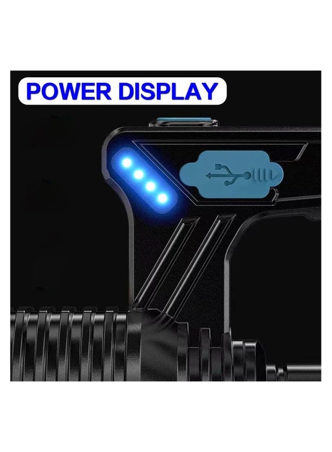 SYOSI LED Rechargeable Flashlight, 8 Modes Bright Spotlight Lantern Flashlight, Rechargeable Waterproof  Camping Lamp, for Hurricane, Emergency, Survival Kits, Hiking, Home, USB Cable Included  - Image 5