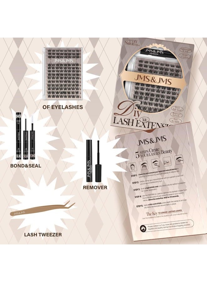 JMS&JMS Lash Clusters Kit Lash Extension Kit with Lash Bond and Seal Eyelash Applictor Lash Remover Eyelash Brush Lash Extension Kit for Beginner (3D BABY SOFIA-8-18mix) - Image 4