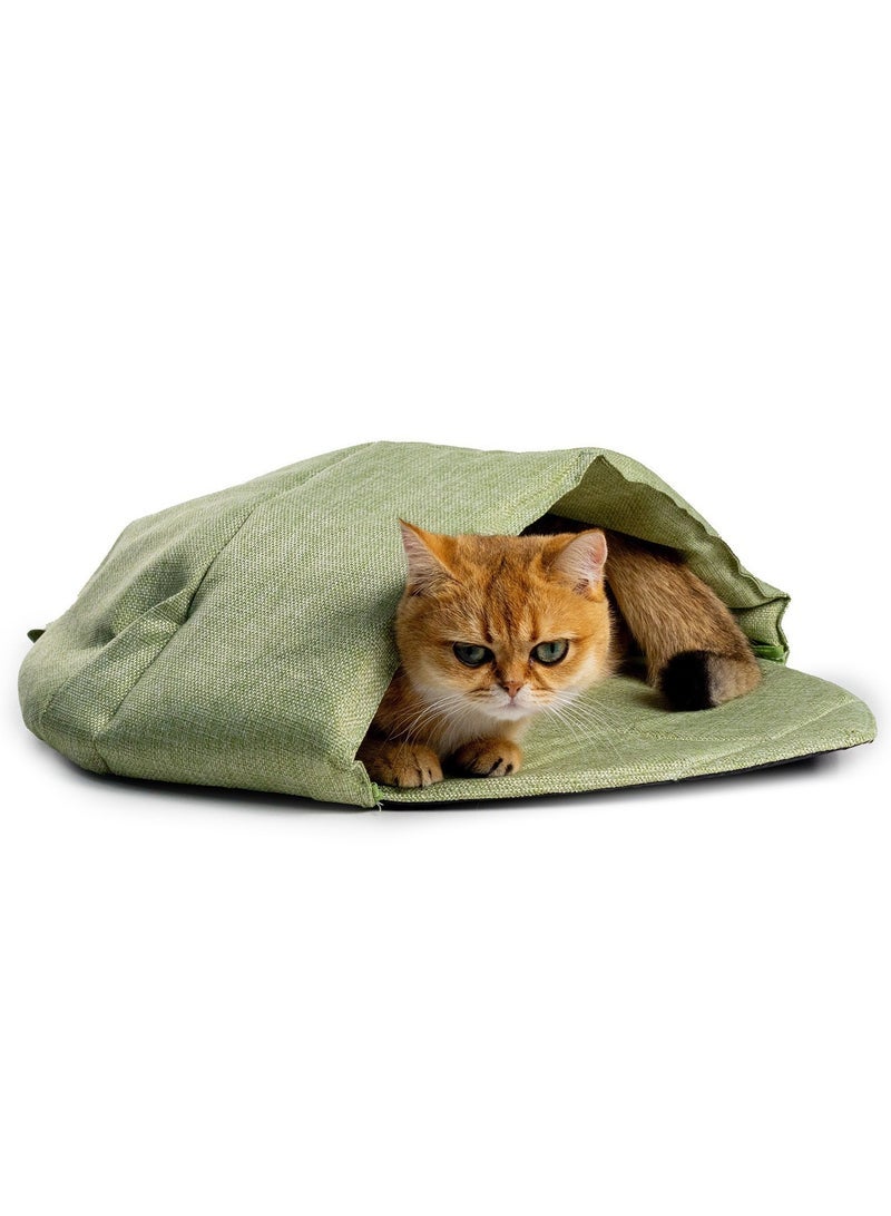 general Suitable for puppies and kittens indoor bed cave with leaf nest design soft durable washable and warm cat bed - Image 1