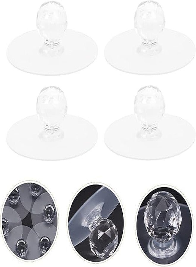 Oblivion Cabinet Drawer Pulls Knobs/Self Adhesive Clear Acrylic Crystal Shaped Pulls Handles for Wardrobe, Kitchen, Cupboard, Bathroom Dresser, Furniture Door Window (4Pcs) - Image 3