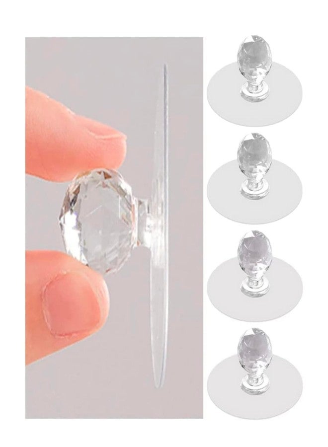 Oblivion Cabinet Drawer Pulls Knobs/Self Adhesive Clear Acrylic Crystal Shaped Pulls Handles for Wardrobe, Kitchen, Cupboard, Bathroom Dresser, Furniture Door Window (4Pcs) - Image 2