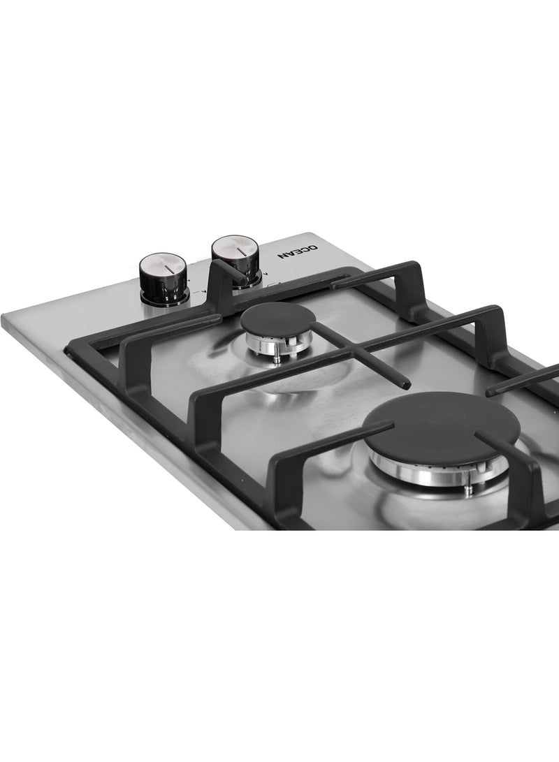 أوشن مسطح غاز -30 سم- 2 شعلة- ستانلس ستيل- OGHF32IPROSV - Image 2