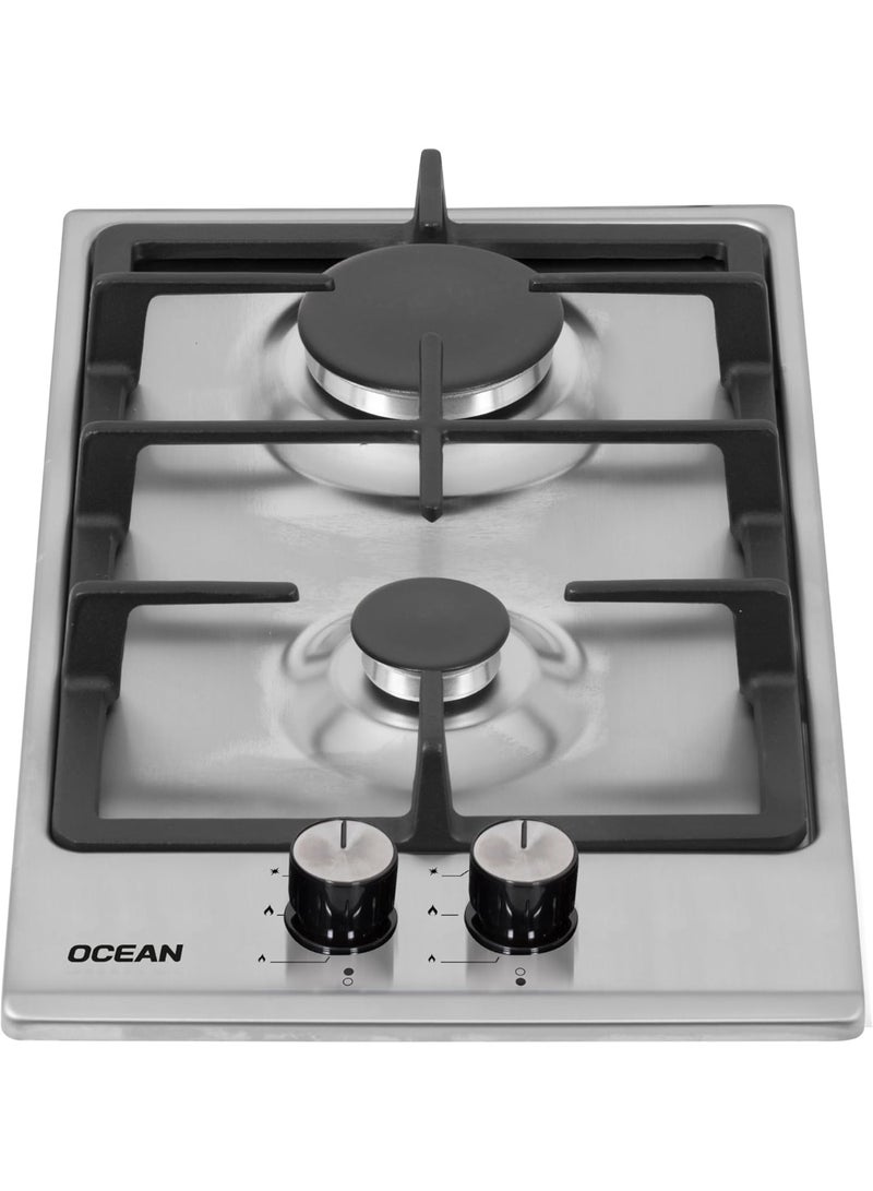 أوشن مسطح غاز -30 سم- 2 شعلة- ستانلس ستيل- OGHF32IPROSV - Image 3