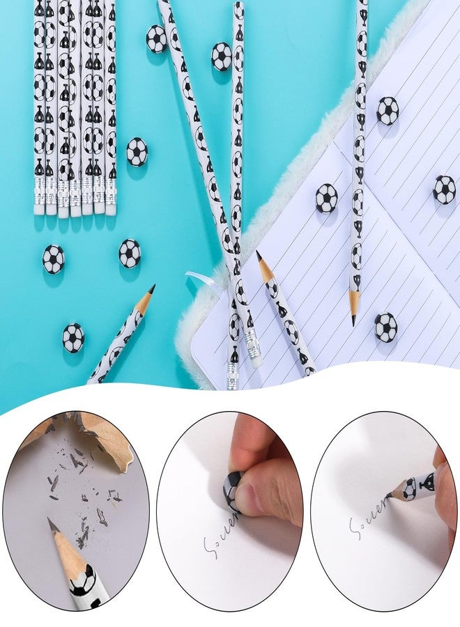 Moncinday 60PCs Soccer Pencils and Erasers for Kids - Wooden Pencils for Themed Birthday Party Favors, Students Stationery, Party Reward, School Office Supplies - Image 3