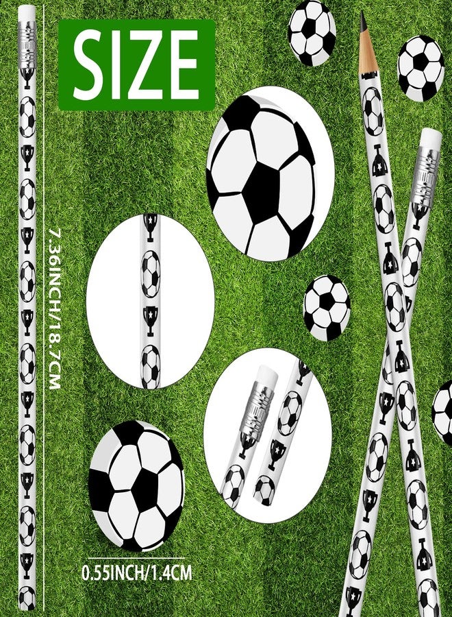 Moncinday 60PCs Soccer Pencils and Erasers for Kids - Wooden Pencils for Themed Birthday Party Favors, Students Stationery, Party Reward, School Office Supplies - Image 2