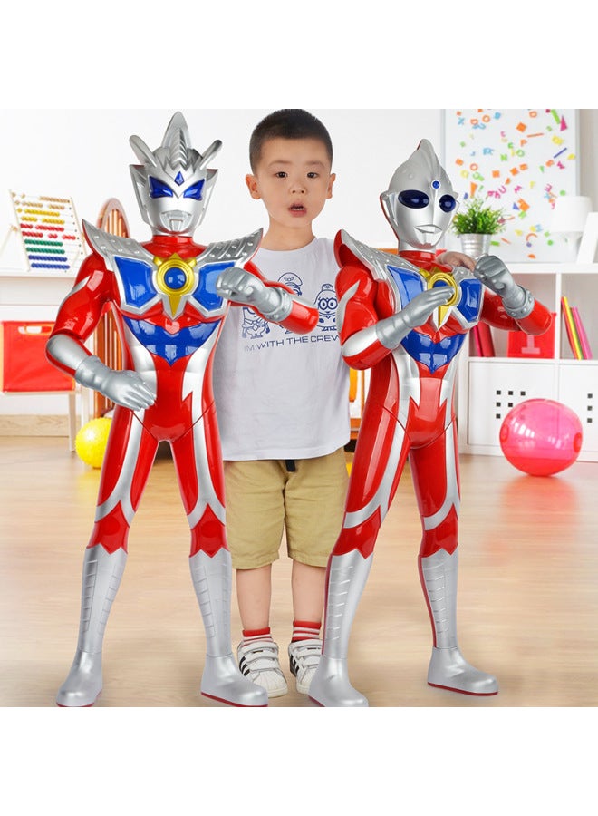 Children's Large Ottoman Toy Figure Salty Egg Superman Stall Sound And Light Tyro Men's Hand Model Toy-Color:1405-1 [5 Pieces In Gift Box] - Image 2