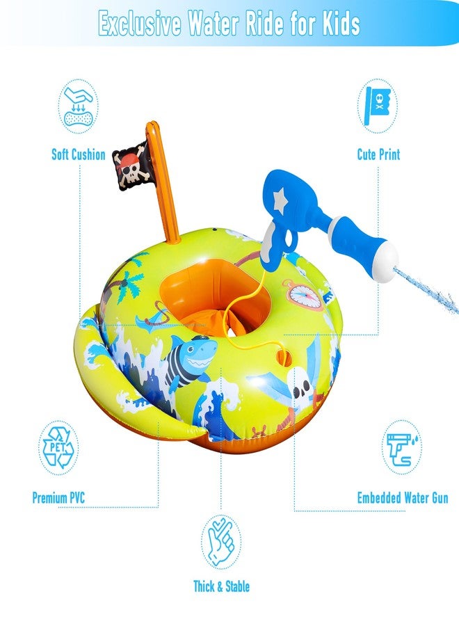 FindUWill Pool Floats with Water Guns, 2 Pcs Inflatable Pool Floats Kids with 2 Water Squirt Guns, Toddler Ages 3-8 Floaties Toys for Swimming Pool Party (Pirate & Police) - Image 5