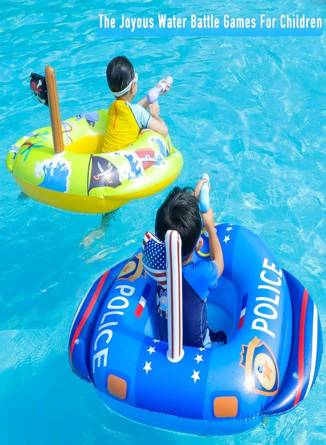 FindUWill Pool Floats with Water Guns, 2 Pcs Inflatable Pool Floats Kids with 2 Water Squirt Guns, Toddler Ages 3-8 Floaties Toys for Swimming Pool Party (Pirate & Police) - Image 4