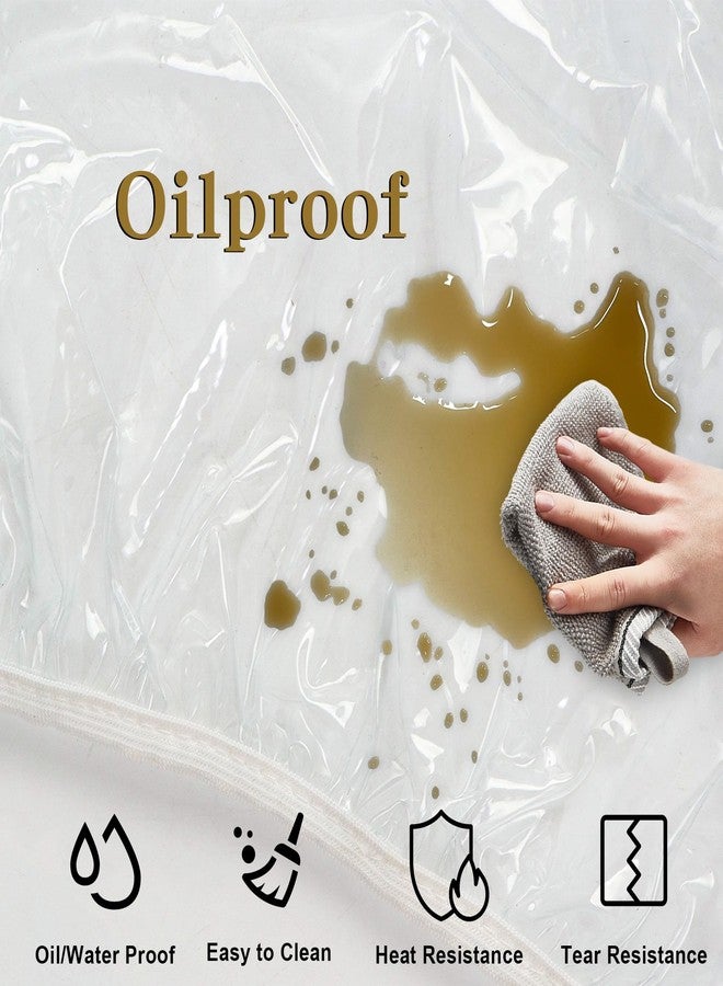 Klmnop Clear Oval Vinyl Fitted Tablecloth, Waterproof Oilcloth Elastic Edge Design Table Cover Tablecloth Protector for Table(Fit for 48"×66") - Image 3