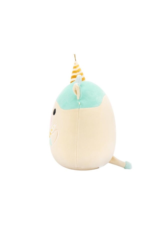 Squishmallows SQCR - Little Plush (7.5 Inch Squishmallows) (Belana - Aqua Spotted Cow With Gold Birthday Hat and Party Horn) - Image 3