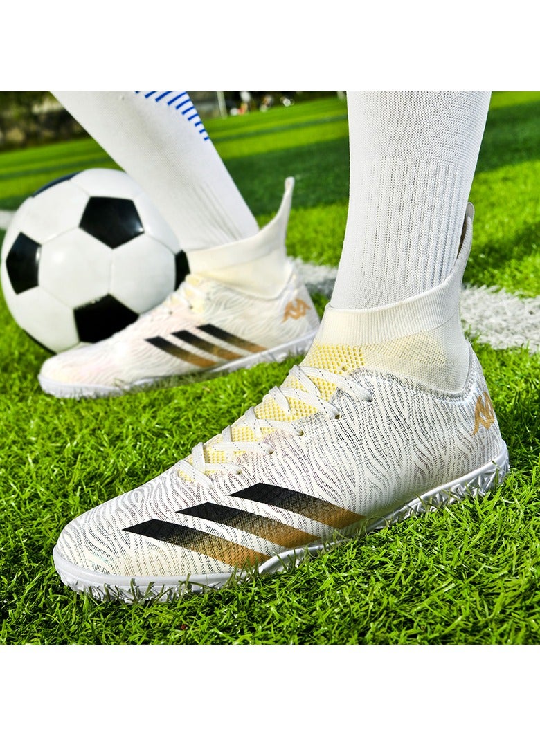 2025 New High Top Anti slip Football Shoes Outdoor Indoor Professional Youth Boys Football Shoes Unisex Football Cleats  - Image 1
