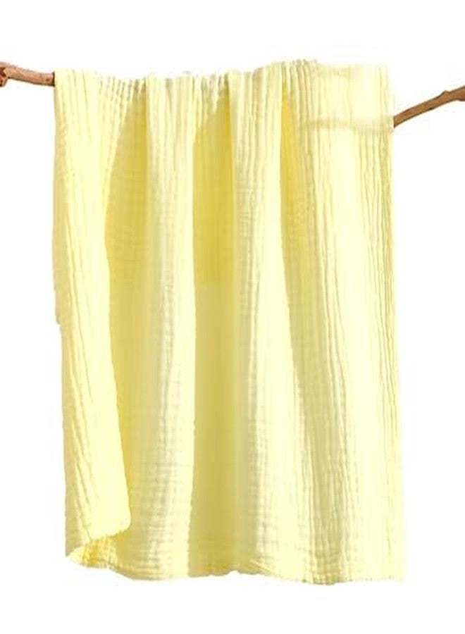 ZAPLES Organic 100% Muslin Cotton Baby Bath Towel Super Absorbent Extra Soft Muslin Bath Towel for Infants, New Born Babies and Toddlers Boys and Girls - 105x105 cm (Yellow) - Image 1