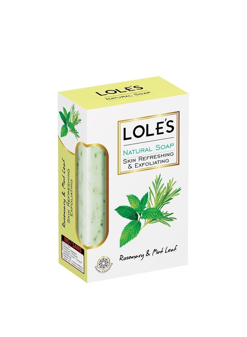 LOLE'S Luxury Pure Natural Soap, Rosemary & Mint Leaf Beauty Bar, Detox & Deep Cleansing Face and Body Care - Vitamin E, SLS-Free, Crisp & Fresh Touch, 100% Vegetable, No Animal Fat 150g - Image 4