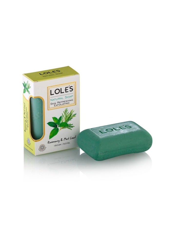LOLE'S Luxury Pure Natural Soap, Rosemary & Mint Leaf Beauty Bar, Detox & Deep Cleansing Face and Body Care - Vitamin E, SLS-Free, Crisp & Fresh Touch, 100% Vegetable, No Animal Fat 150g - Image 1