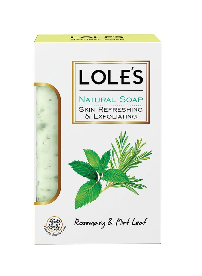 LOLE'S Luxury Pure Natural Soap, Rosemary & Mint Leaf Beauty Bar, Detox & Deep Cleansing Face and Body Care - Vitamin E, SLS-Free, Crisp & Fresh Touch, 100% Vegetable, No Animal Fat 150g - Image 2