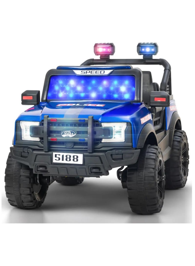 بيبي كارا سيارة جيب رباعية الدفع تعمل بالبطارية للأطفال، مزودة بإضاءة  للزجاج الأمامي وموسيقى وجهاز تحكم عن بعد للقيادة من عمر 3 إلى 8 سنوات - Image 1