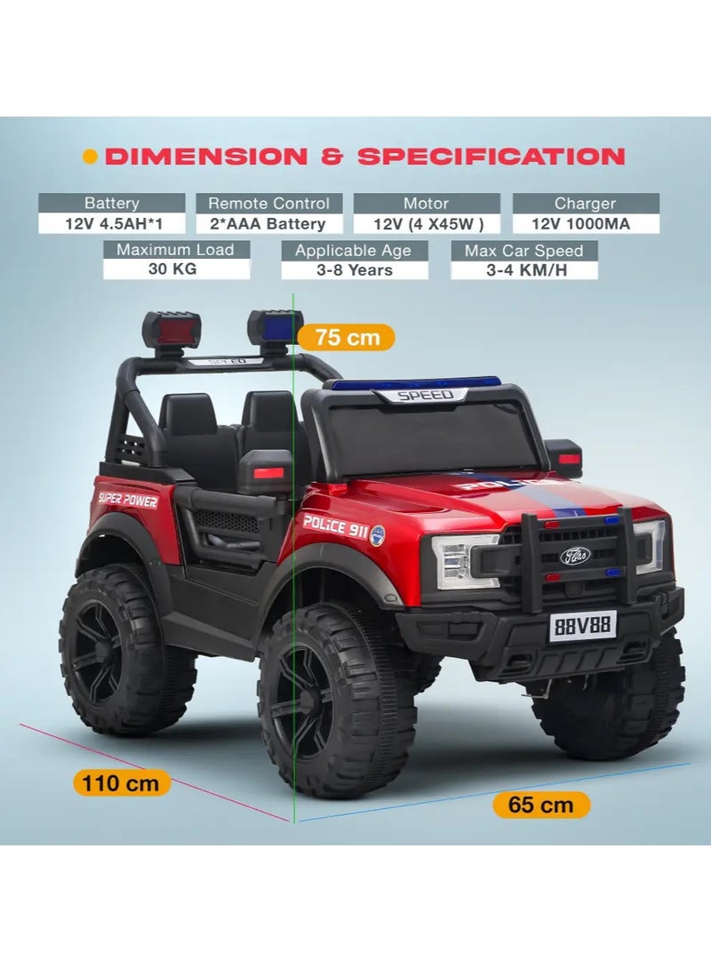 بيبي كارا سيارة جيب رباعية الدفع تعمل بالبطارية للأطفال، مزودة بإضاءة  للزجاج الأمامي وموسيقى وجهاز تحكم عن بعد للقيادة من عمر 3 إلى 8 سنوات - Image 3