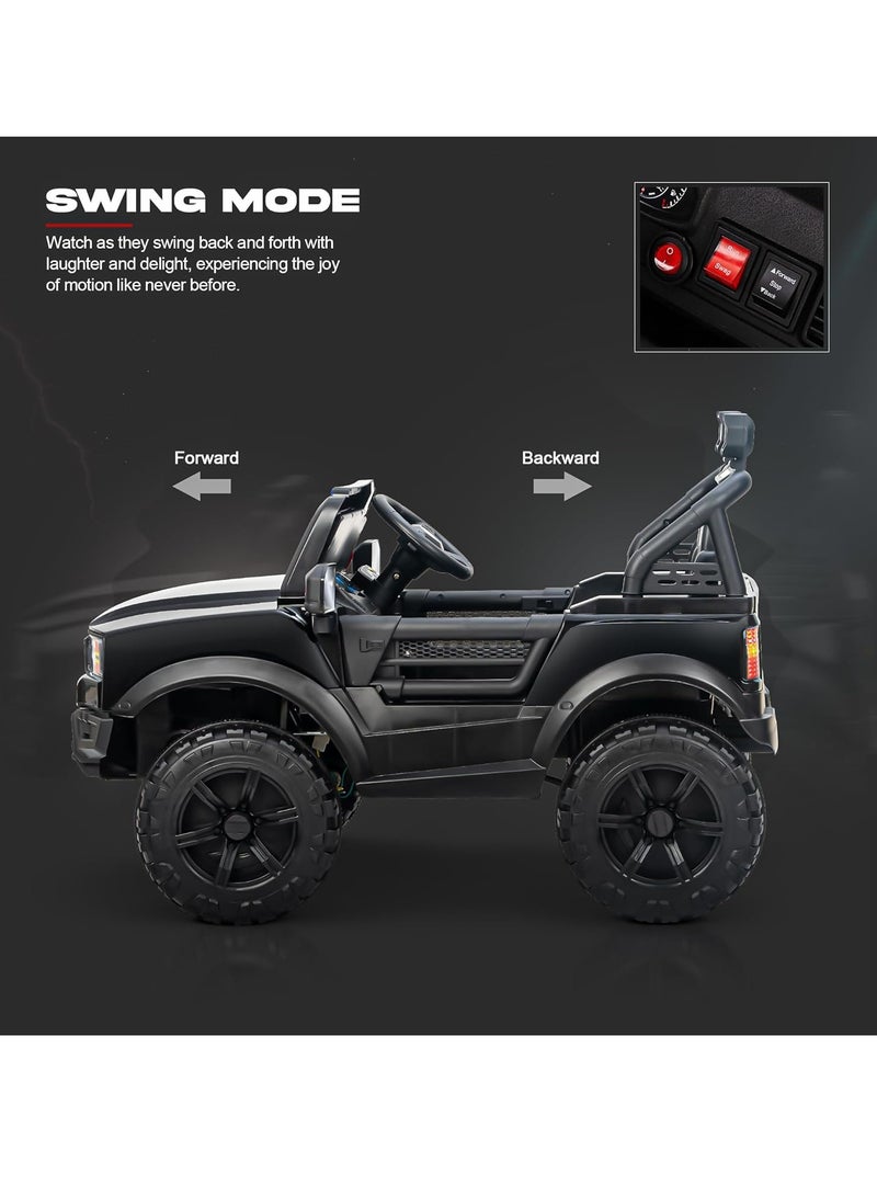 بيبي كارا سيارة جيب رباعية الدفع تعمل بالبطارية للأطفال، مزودة بإضاءة  للزجاج الأمامي وموسيقى وجهاز تحكم عن بعد للقيادة من عمر 3 إلى 8 سنوات - Image 4