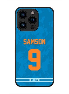 Stylizedd Cover for iPhone 15 Pro Case , Rugged Black Slim fit Soft Flexible Thin Protective Phone Cases - Player Name - Sanju Samson, Jersey Number- 9  - Image 1