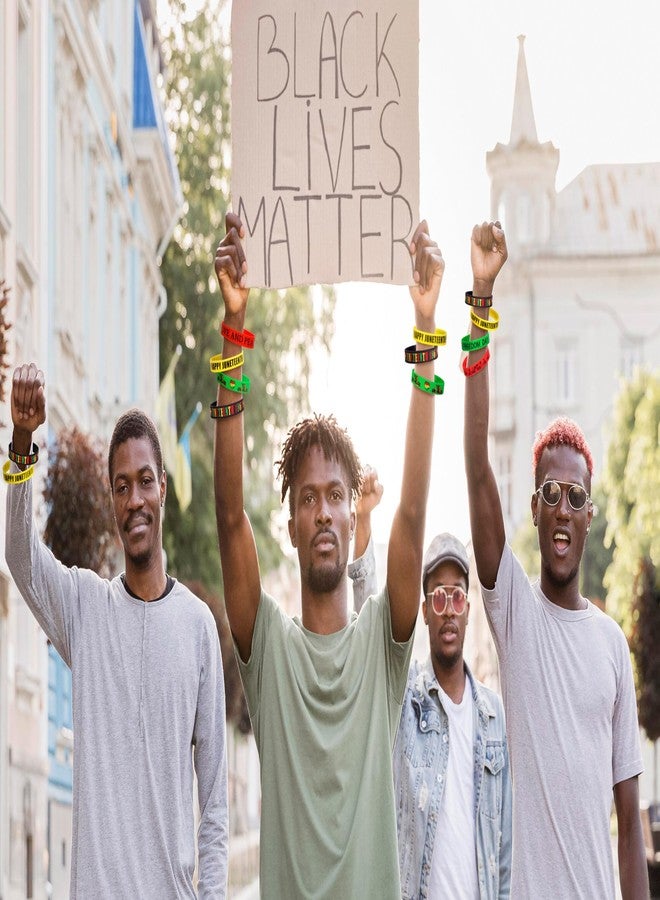 Moon Boat 144PCS Juneteenth Decorations Bracelets Silicone Wristbands: Party Favors Bulk Happy Black Freedom Independence Day Gifts Supplies - Image 2