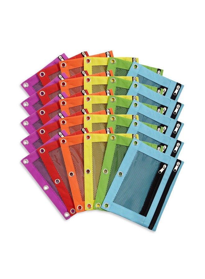 Blue Summit Supplies Pencil Pouches, Bulk Pencil Pouch 30 Pack In Assorted Colors For Storing School Supplies, Writing Utensils, And More, Cloth Zipper Pouches For 3 Ring Binders, 30 Count - Image 1
