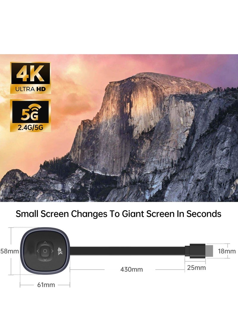 4K Wireless HDMI Display Dongle Adapter, 4K/5G WiFi Streaming Movies, Shows, and Live TV Receiver from iPhone, iPad, Android, Tablet, Window to HDTV/Monitor/Projector, Miracast, Airplay, DLNA  - Image 5