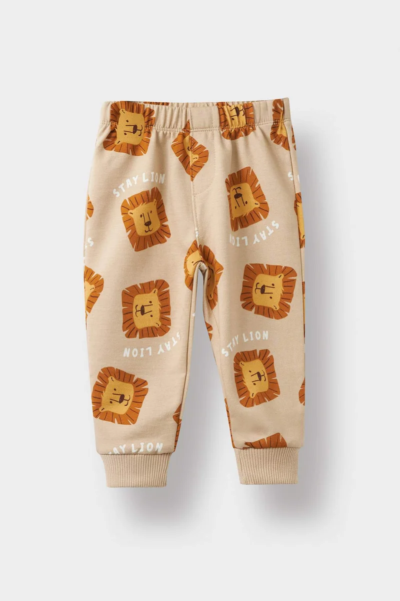 DeFacto Baby Boy Patterned Sweatshirt Sweatpants 2 Piece Set