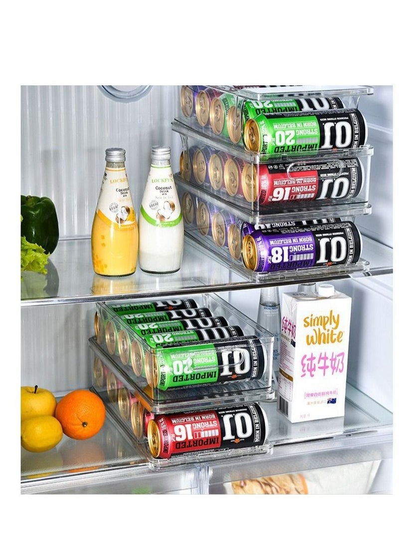 DARIYAH Double-Layer Transparent Soda Cola Refrigerator Can storage box rolling beverage rack XQ-026 - Image 1