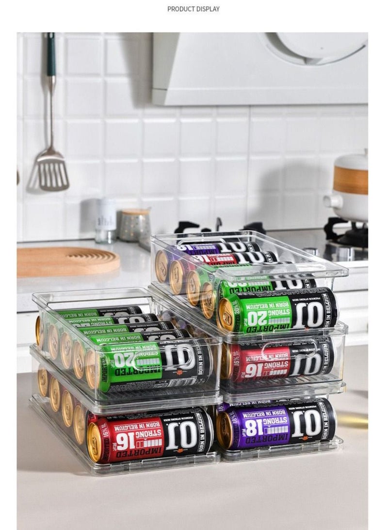 DARIYAH Double-Layer Transparent Soda Cola Refrigerator Can storage box rolling beverage rack XQ-026 - Image 4