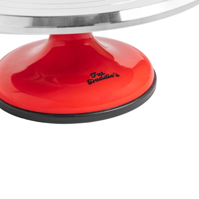 Fat Daddio's TT-1255 Revolving Cake Stand, Red and Silver - Image 5