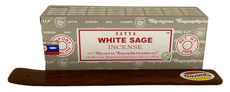 جوفيندا Govinda - Bangalore (BNG) White Sage Argarbatti 250 Grams مع حامل البخور - Image 3