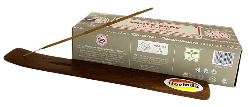 جوفيندا Govinda - Bangalore (BNG) White Sage Argarbatti 250 Grams مع حامل البخور - Image 2