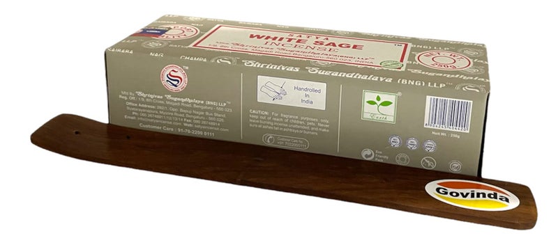جوفيندا Govinda - Bangalore (BNG) White Sage Argarbatti 250 Grams مع حامل البخور - Image 4