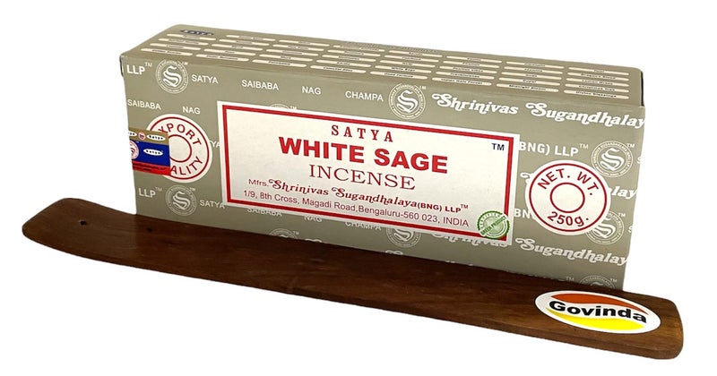 جوفيندا Govinda - Bangalore (BNG) White Sage Argarbatti 250 Grams مع حامل البخور - Image 5