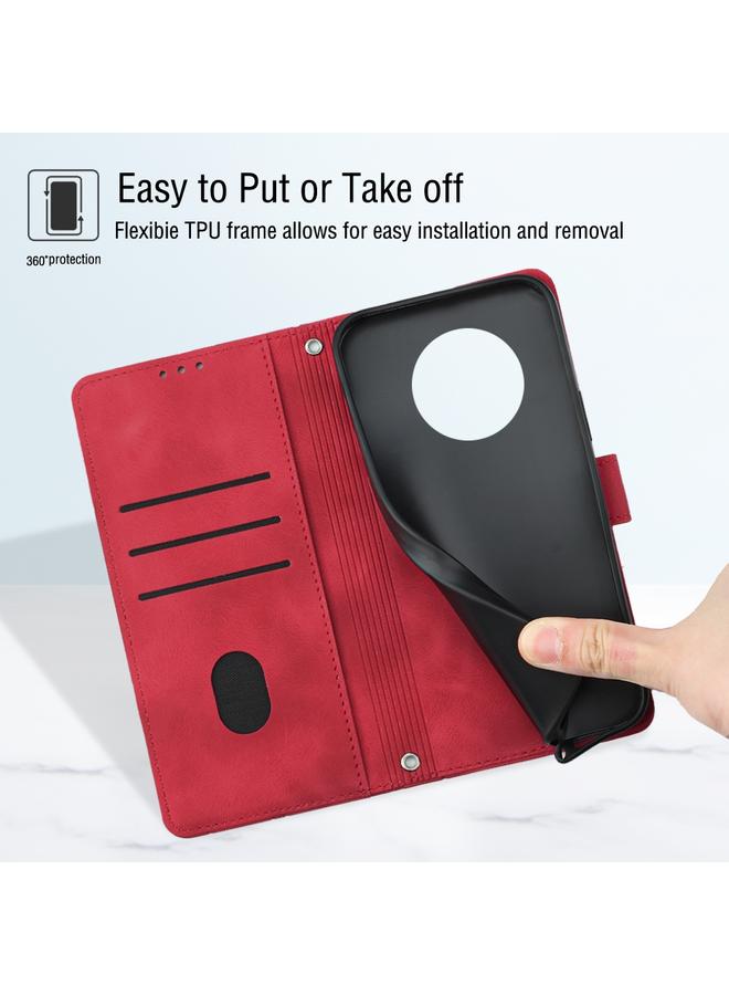 اس-توب جراب لهاتف Honor X9a 5G/Magic5 Lite مصنوع من الجلد المنقوش بملمس ناعم - Image 3