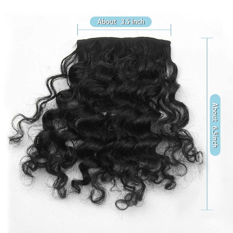 Shinon Curly Bangs Human Hair Clip in Bangs Hair Extension Real 10 A Curly Hair Bangs Black Color - Image 2