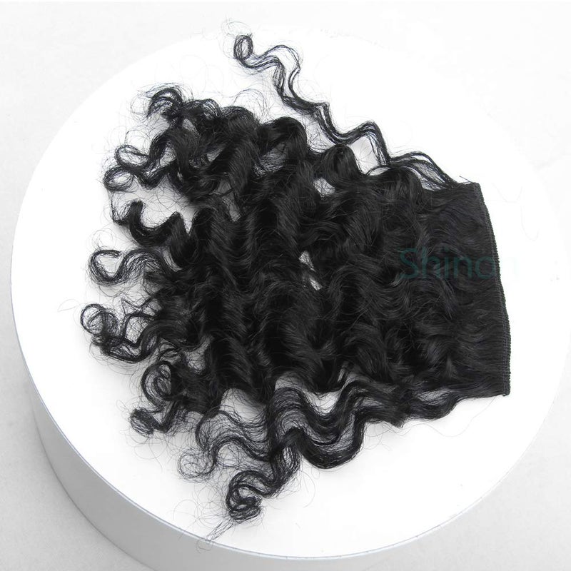 Shinon Curly Bangs Human Hair Clip in Bangs Hair Extension Real 10 A Curly Hair Bangs Black Color - Image 5