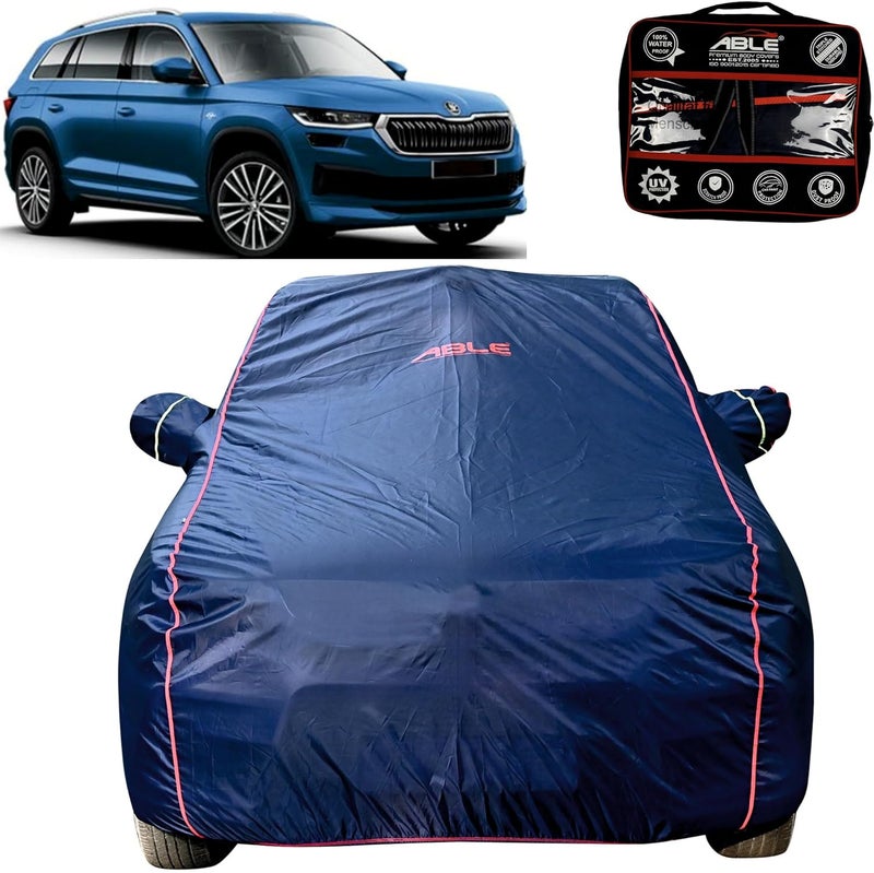 Able Parashuit Blue WR Series Car Body Cover with Mirror Pockets and Driver Door Zipper Compatible ForSKODA KODIAQ (2016 to Till Now Model) - Image 1